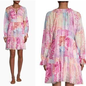 Johnny Was Pastel Floral Long Sleeve Dress